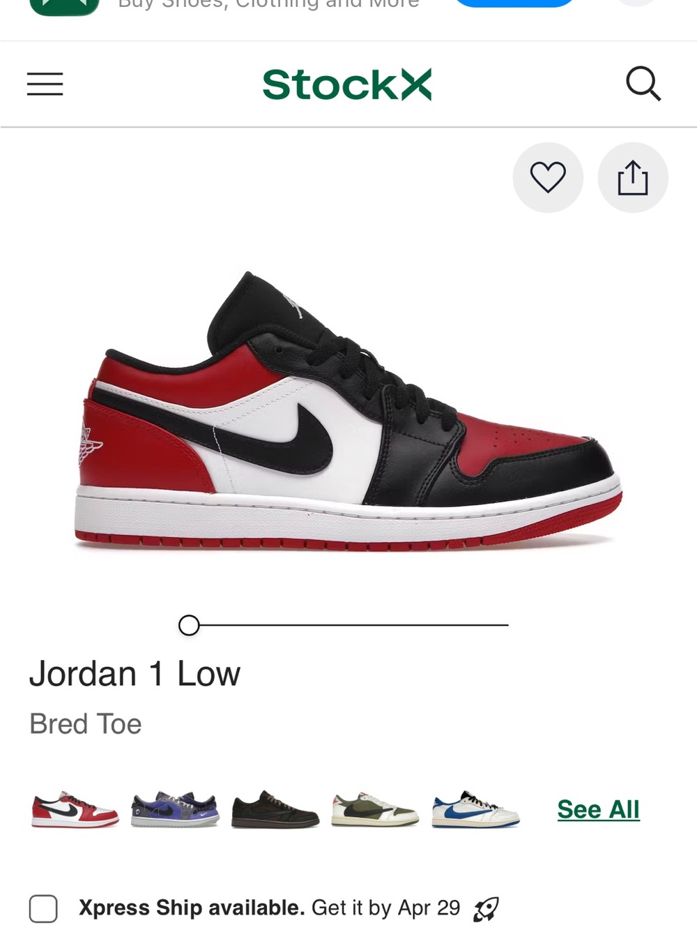 Nike Air Jordan 1 Low - Black/Red/White
